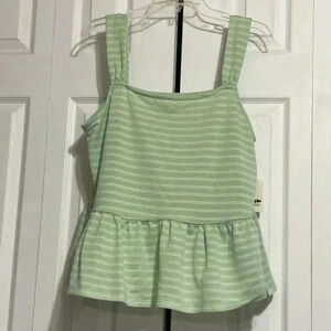 Ana cropped cotton knit tank baby doll smock top shirt blouse